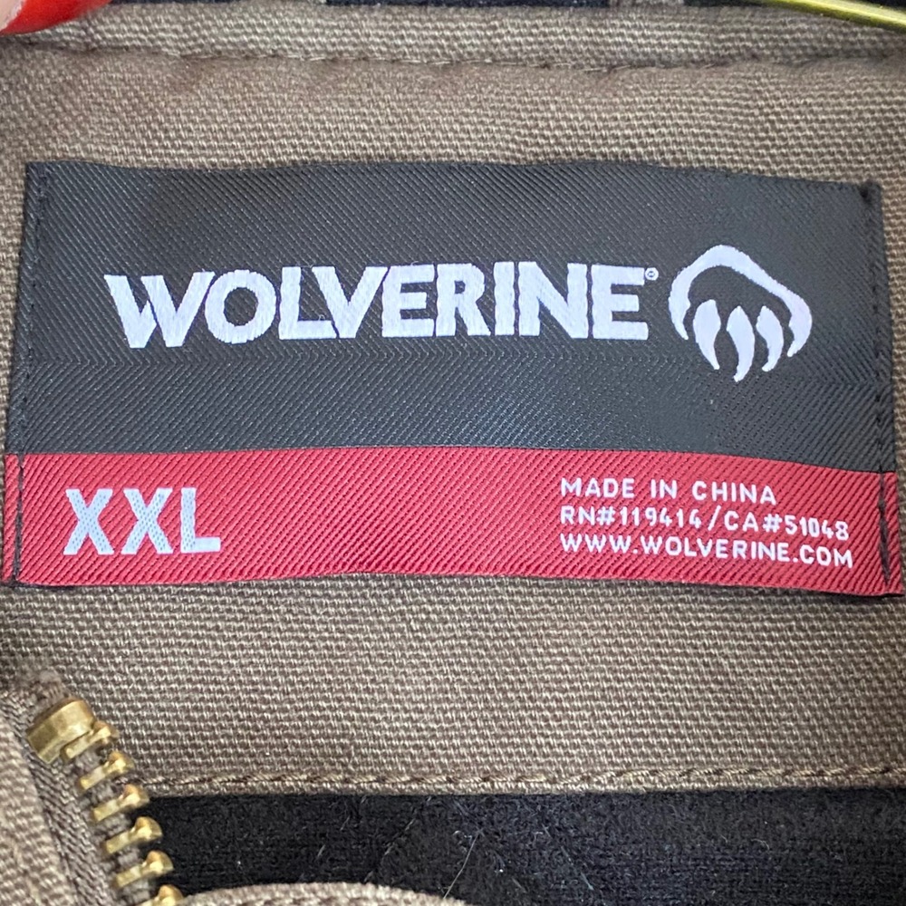 WOLVERINE Men's Quilted Lined Hooded Work Jacket Brown Size XXL - Picture 7 of 10